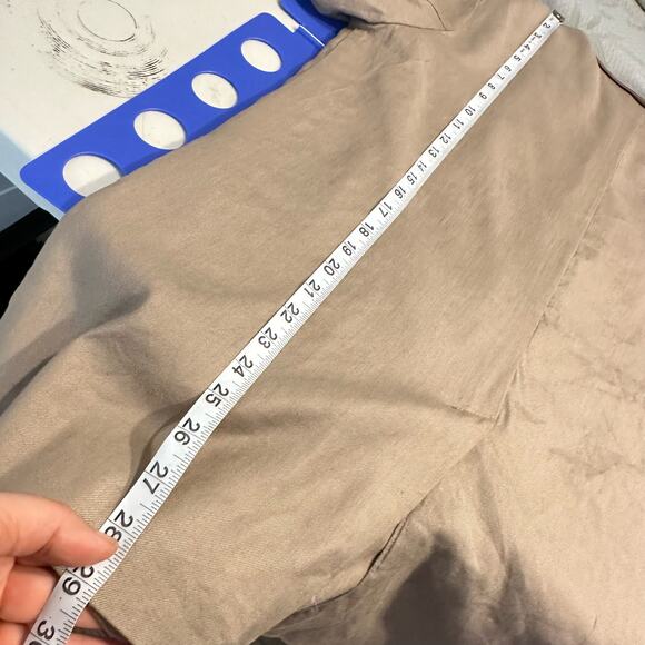 Monrow Beige Linen Blend Blazer Relaxed Fit Lined Casual Chic Jacket Size XL - Picture 15 of 15